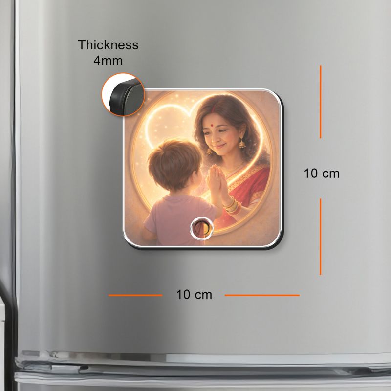 Heart Touching Personalized Musical Fridge Magnet for Mom Rechargeable Photo & Song Gift Magnet